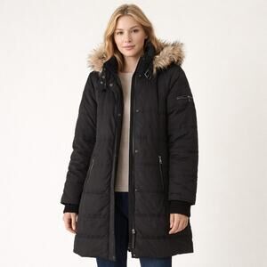 Maralyn & Me Hooded Parka Black Size Large